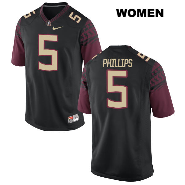 Women's NCAA Nike Florida State Seminoles #5 Da'Vante Phillips College Black Stitched Authentic Football Jersey JTQ7069EF
